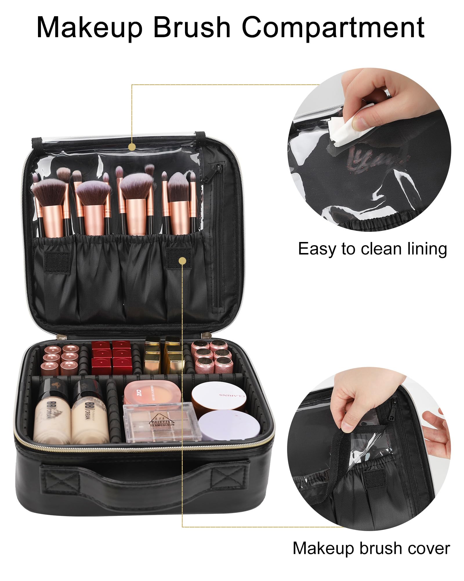 Relavel adjustable dividers closeup reveals customizable space for makeup tools
