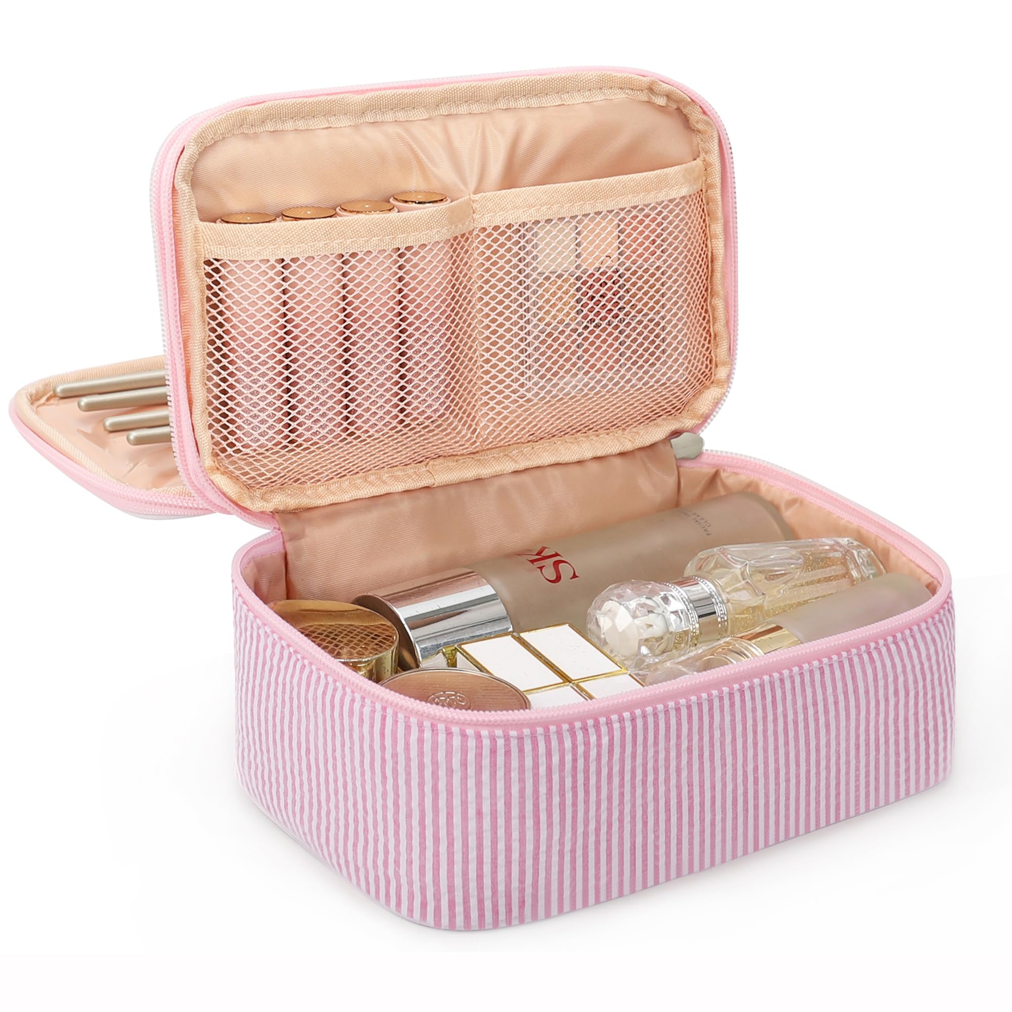 Relavel cute makeup bag front view shows portable travel-ready design for daily beauty essentials.