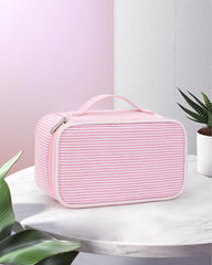Relavel cute makeup bag side profile highlights slim silhouette for backpacks and luggage.
