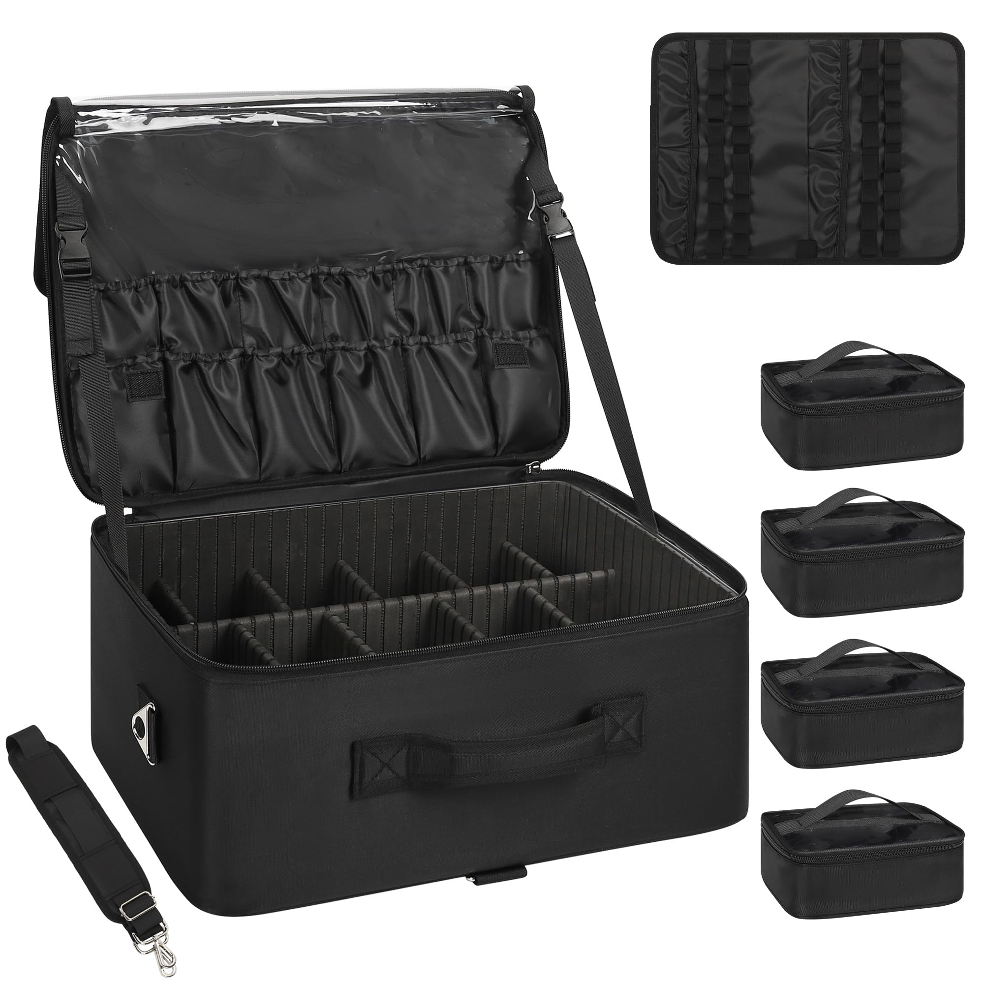 Relavel extra large makeup case front view for travel-ready organization