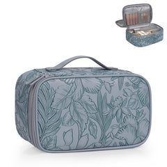 Relavel Flora Butterfly makeup bag top view, cute pink PU leather, portable storage for daily cosmetics.