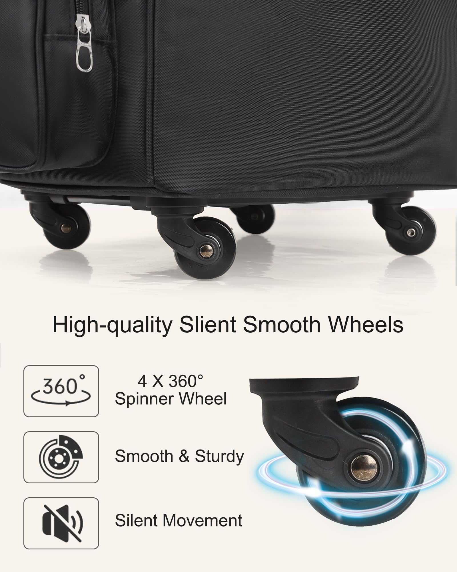 Relavel hairstylist bag with four wheels enables smooth, effortless airport transitions.