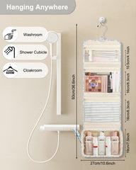 Relavel Hanging Toiletry Bag uses durable padded fabric for travel durability.