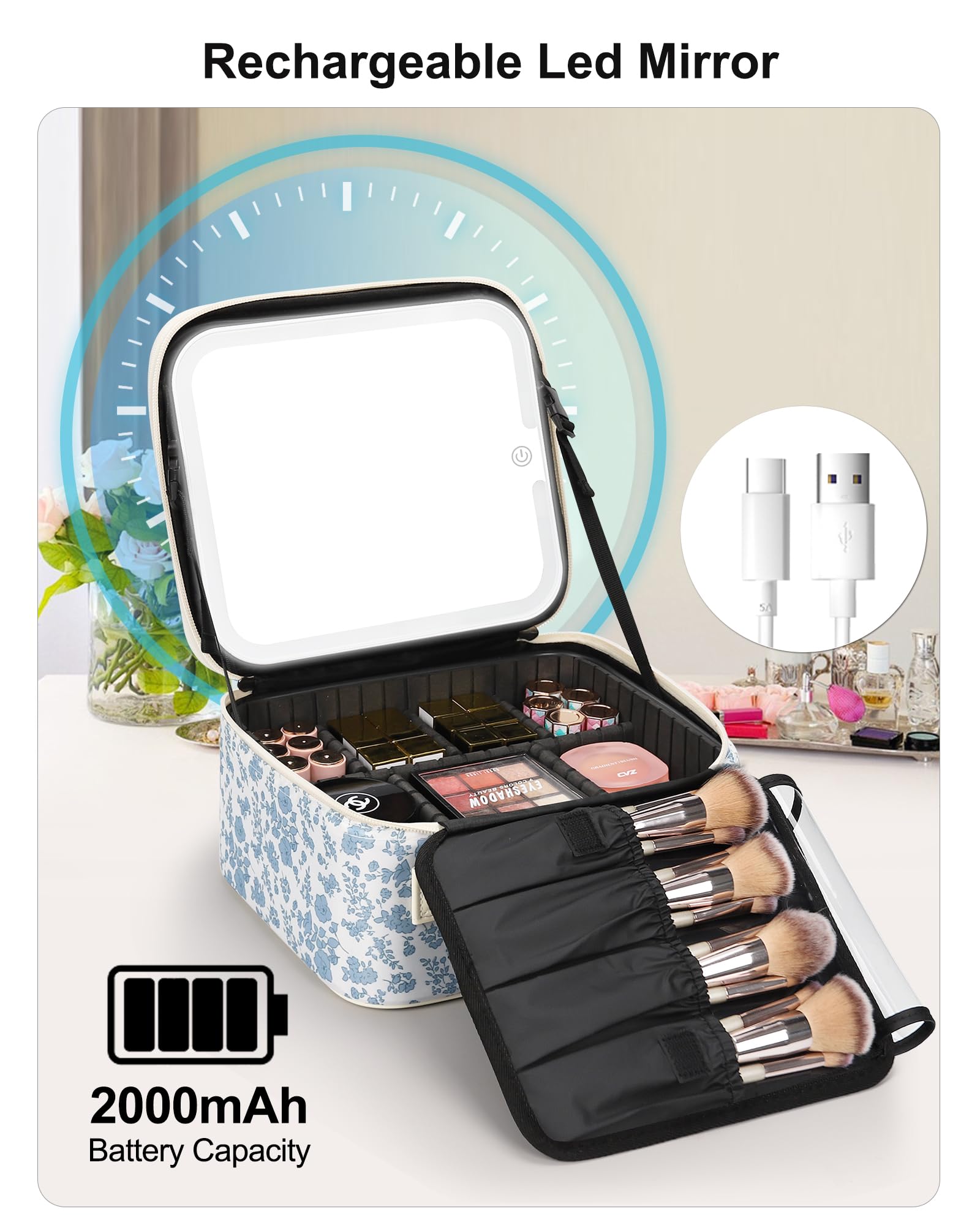 Relavel 2000mAh battery powers mirror for extended use