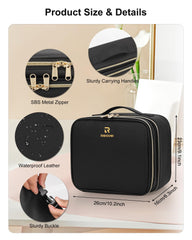 Relavel makeup bag LED mirror inside view, ample space for cosmetics and tools.