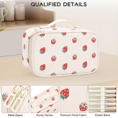 Relavel makeup bag brush holder stores brushes securely for quick touchups