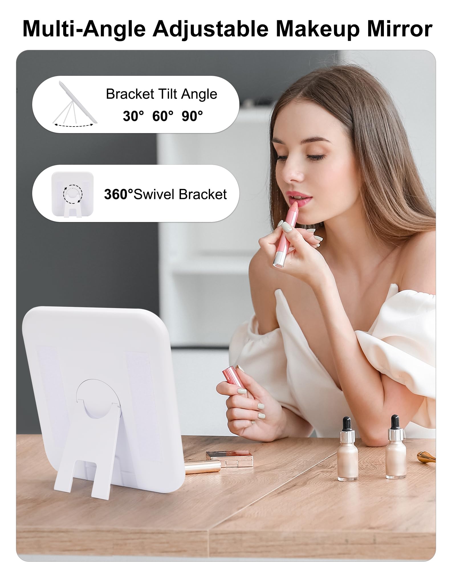 Relavel makeup brush holder storage keeps brushes upright and accessible.