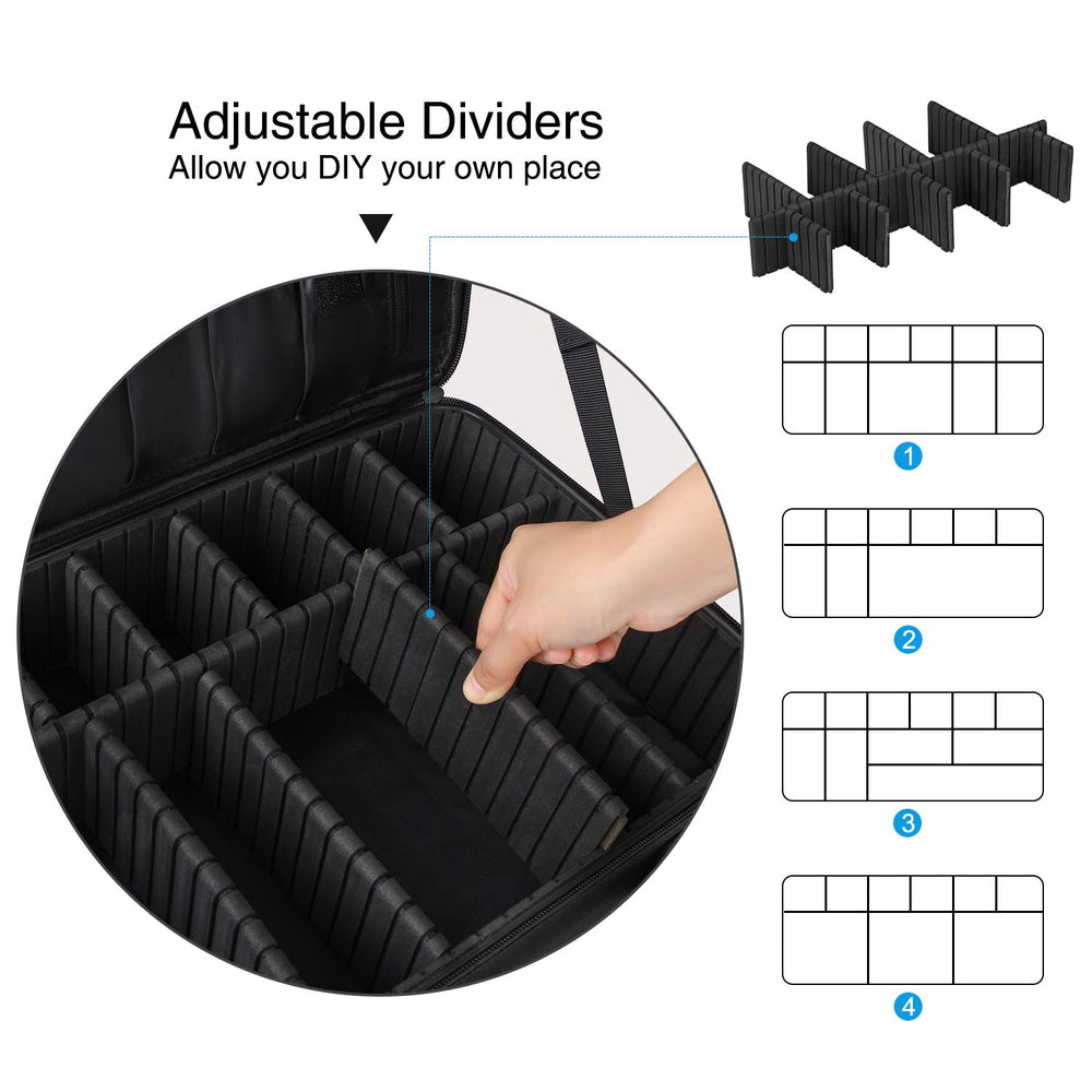 Relavel makeup case brush slots secure tools for quick access
