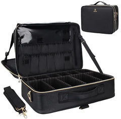Relavel makeup case large capacity interior open for full pro kit