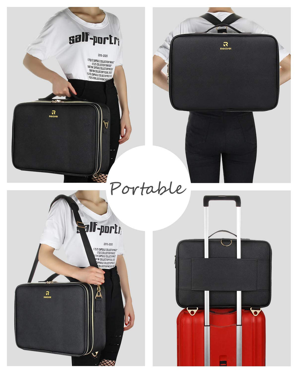 Relavel makeup case trolley-attachment ready for streamlined travel