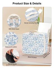 Relavel train case with detachable dividers keeps cosmetics organized on trips