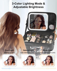 Relavel makeup train case detachable storage box keeps cosmetics organized on the go