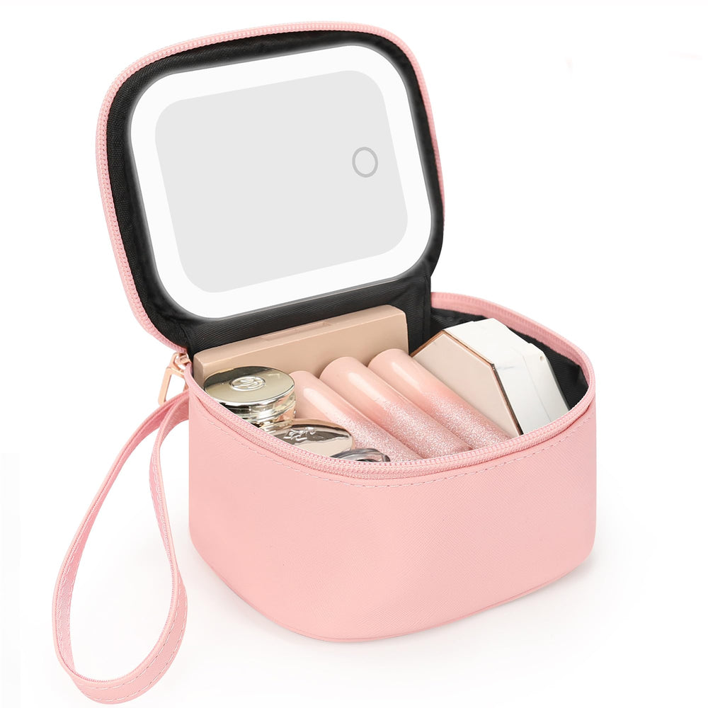Relavel mini makeup bag LED mirror close-up for precise on-the-go touch-ups