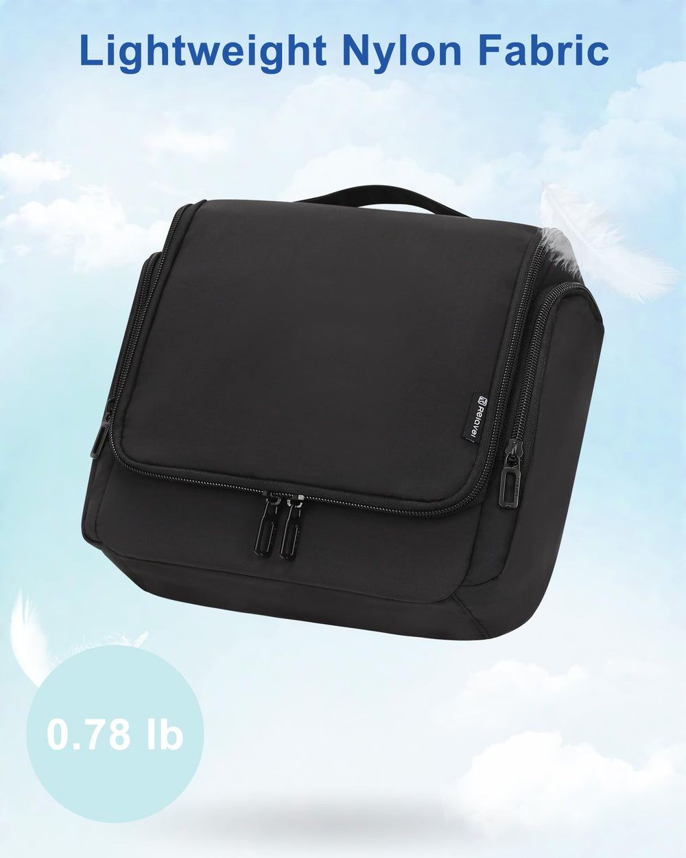 Relavel bag with multiple zippered pockets enhances organization and quick item retrieval.