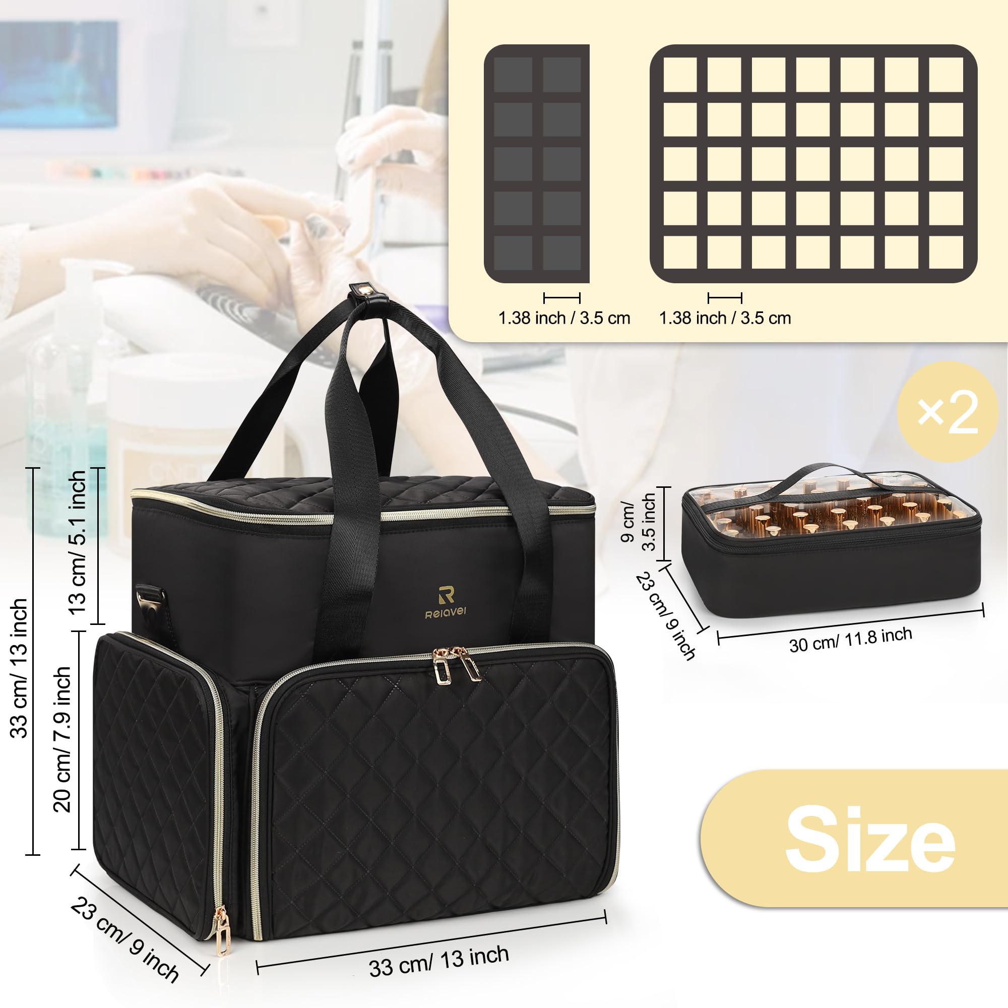 Relavel nail polish organizer luggage strap for secure travel attachment