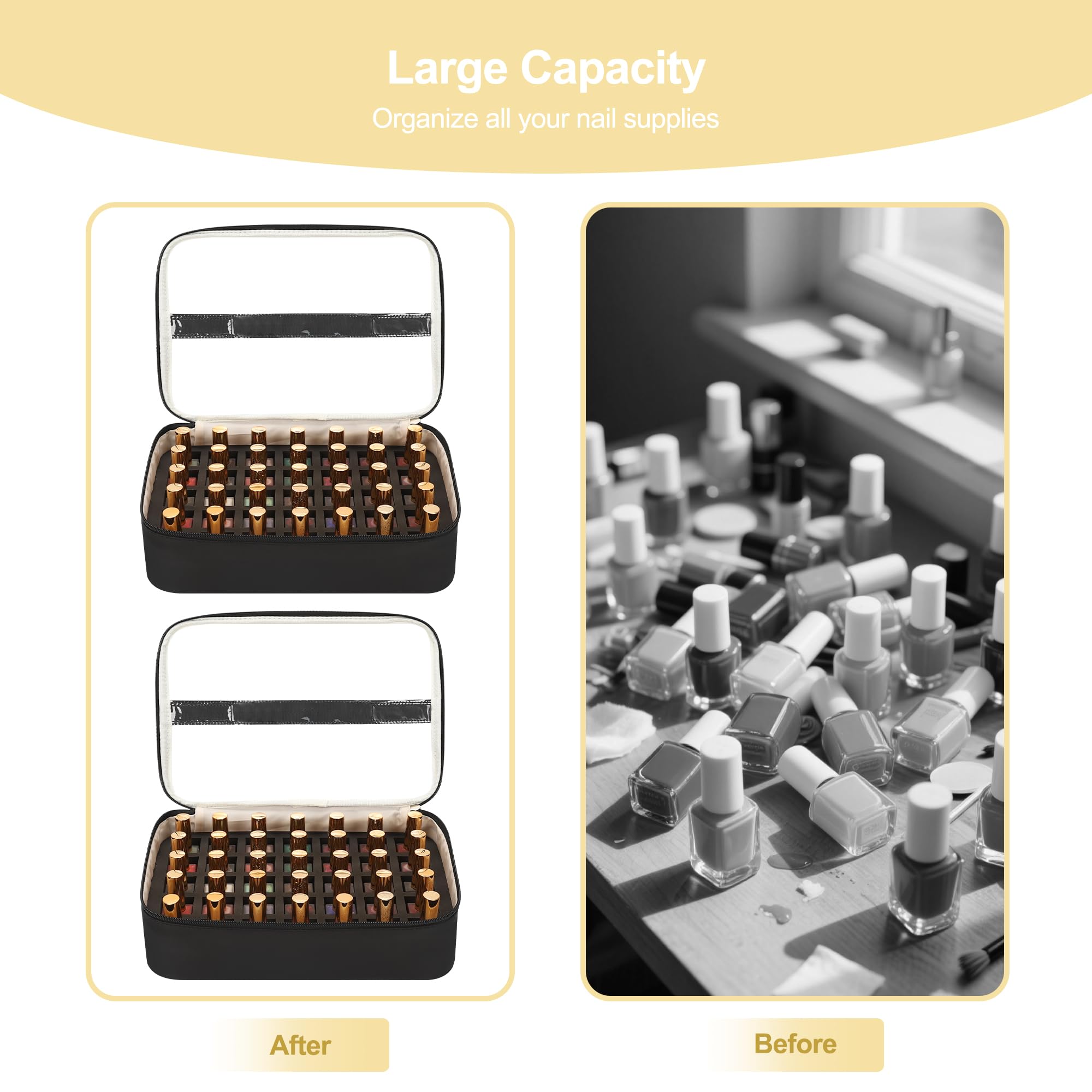 Relavel nail polish organizer shoulder strap enables hands-free transport