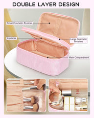 Relavel pink strip brush-holder area demonstrates easy access on the go.