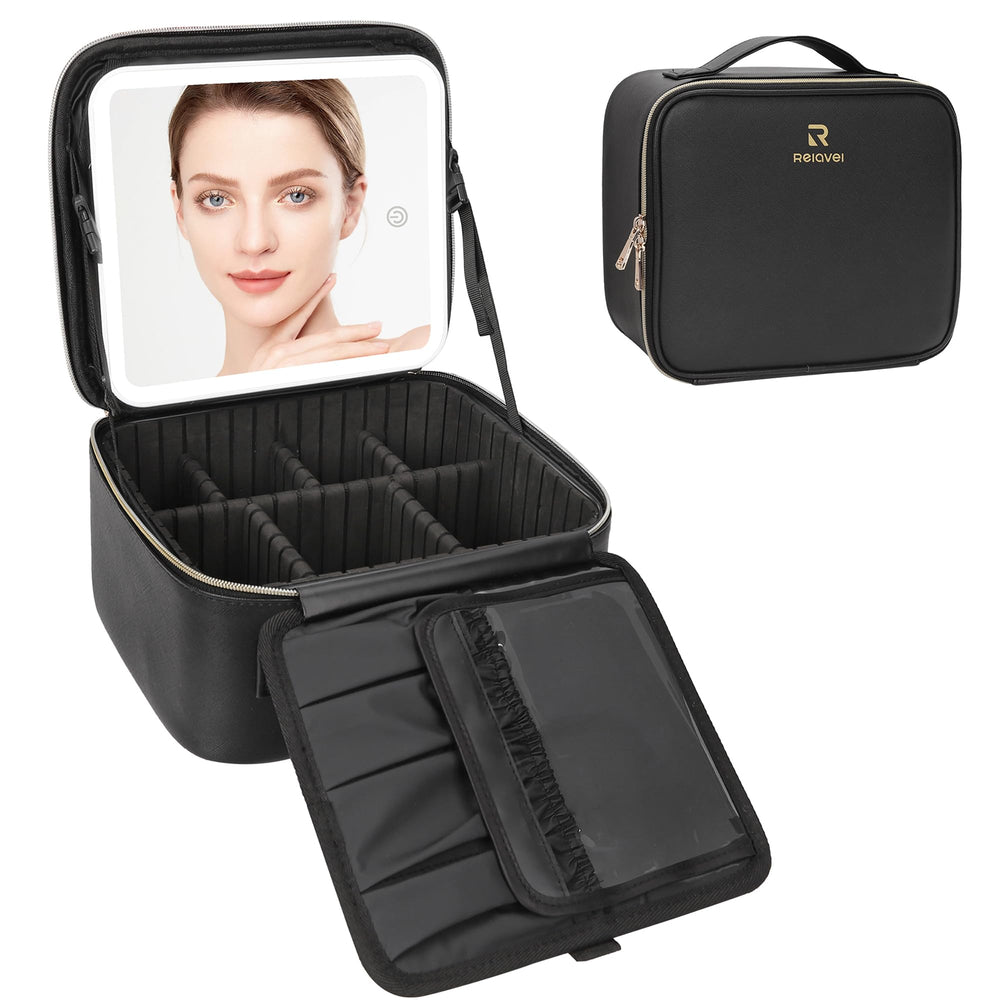 Relavel portable organizer with adjustable dividers for travel.