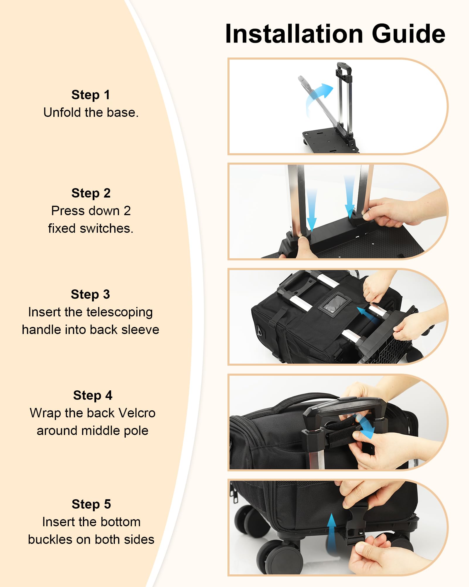 Relavel rolling makeup train case waterproof Oxford fabric exterior and durable zippers.