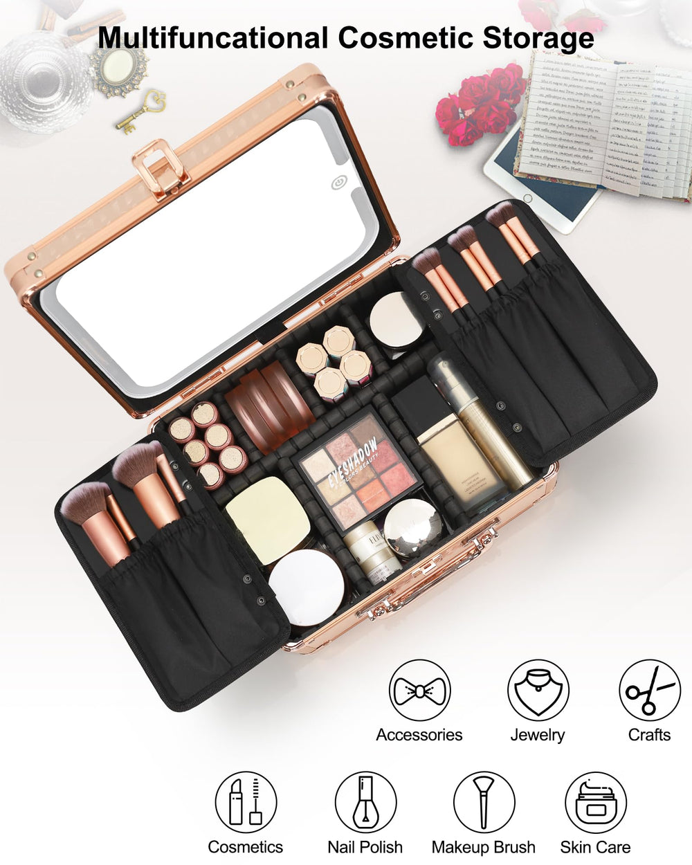 Relavel 360° rotating stand for flexible viewing during makeup routines
