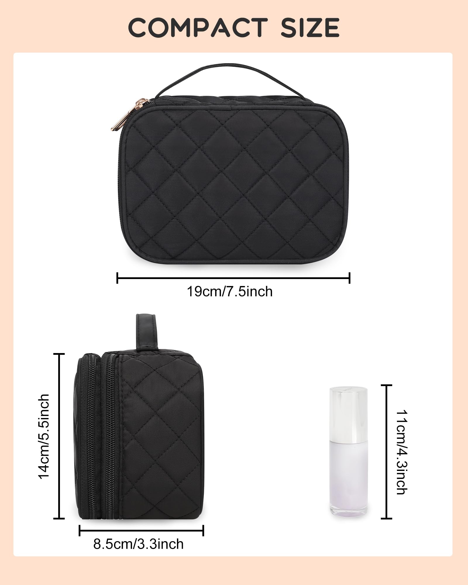 Relavel small makeup bag mesh pocket for small items