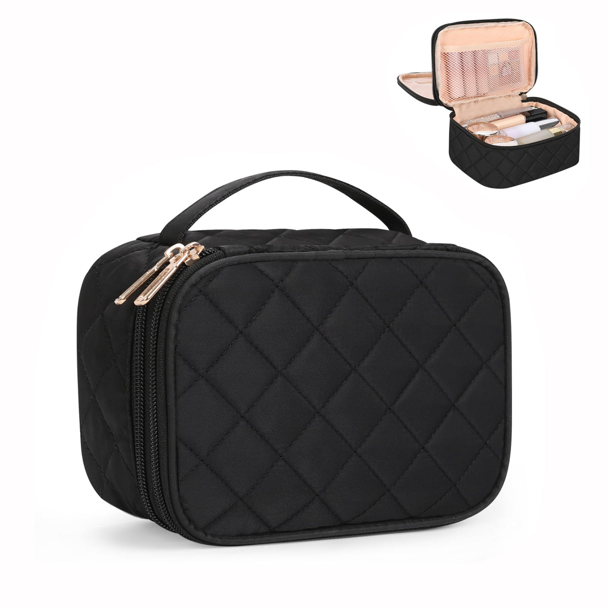 Relavel small makeup bag top view showing compact travel-ready design