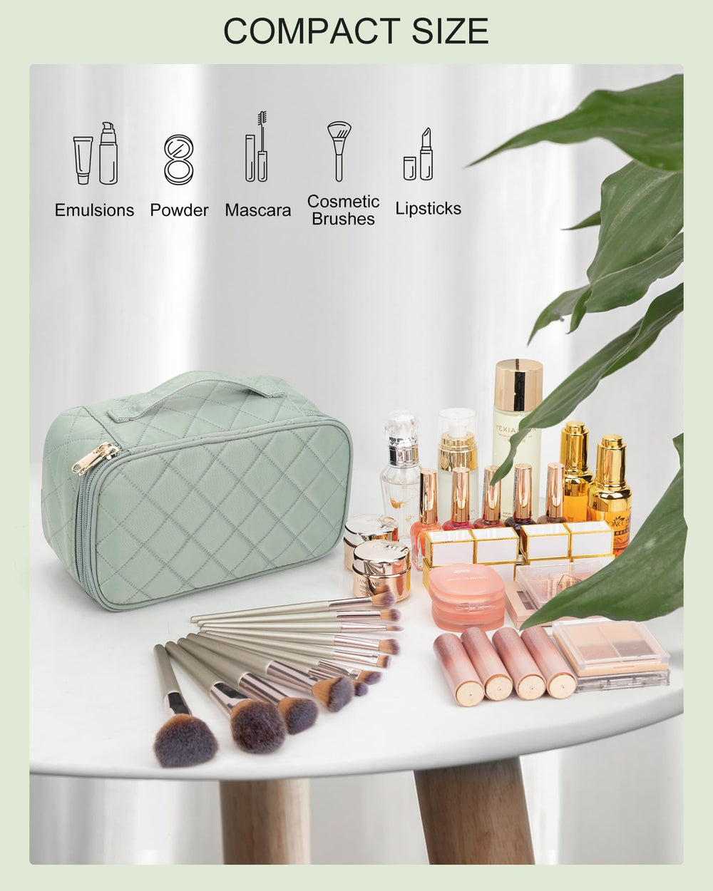 Relavel small makeup bag ideal for travel or daily carry in a handbag
