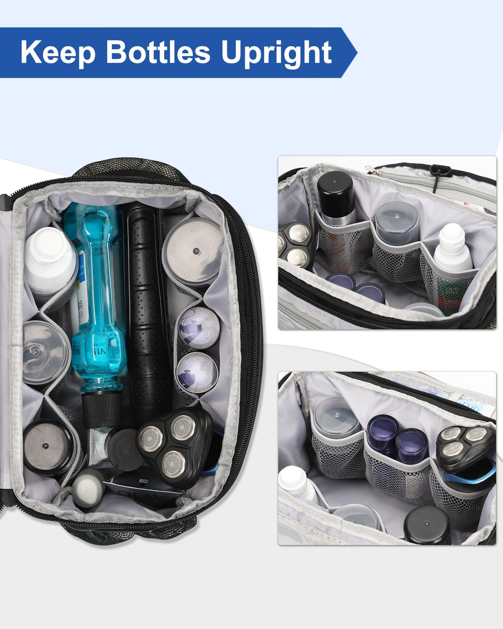 Relavel front-pocket with PVC lining keeps items visible for quick access.