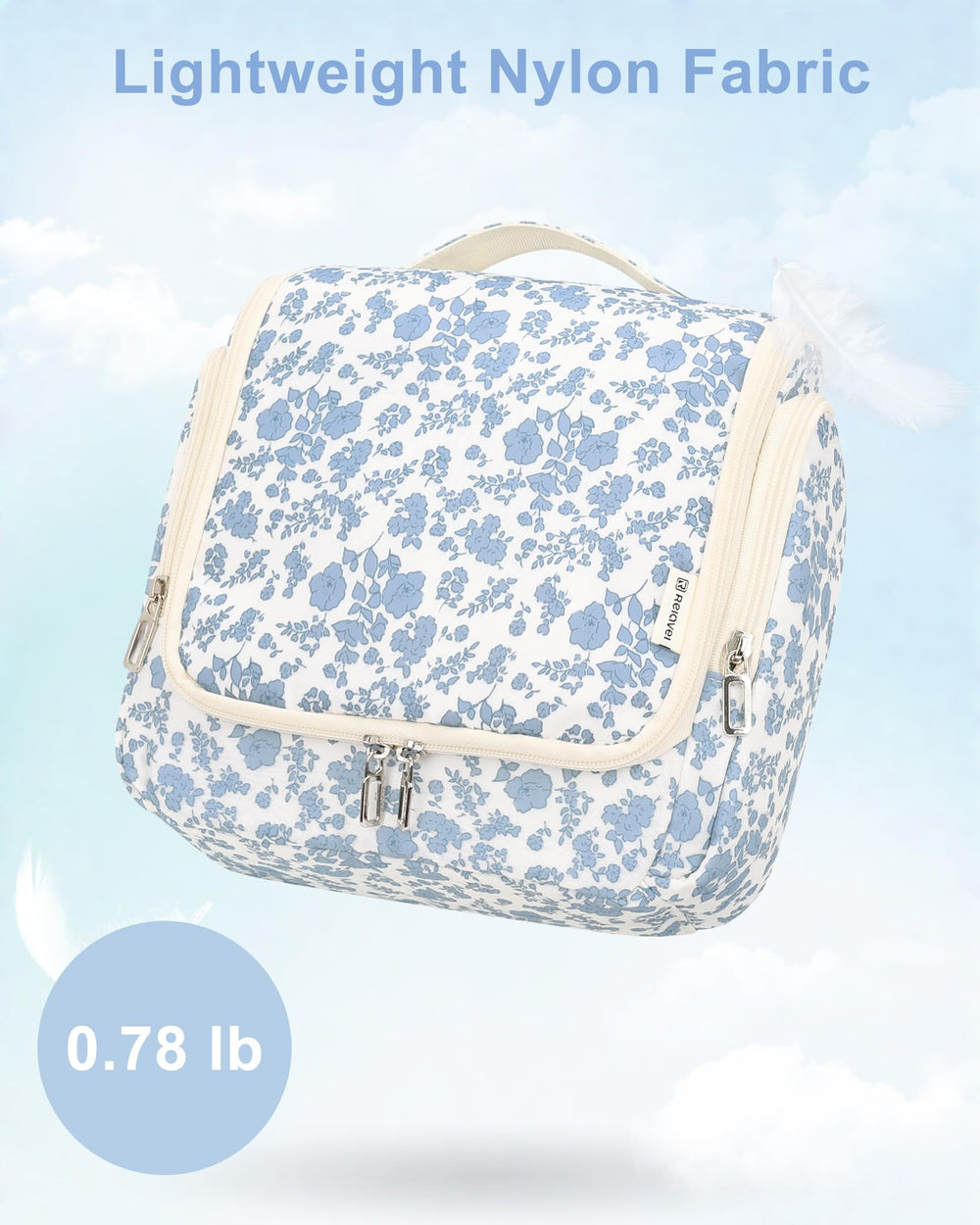 Relavel Hanging Toiletry Bag mesh pockets and elastic straps secure bottles upright during transit.