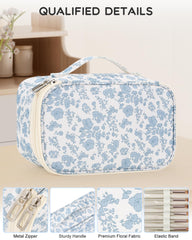 Relavel travel makeup bag elastic slots tidy daily cosmetics for quick routines