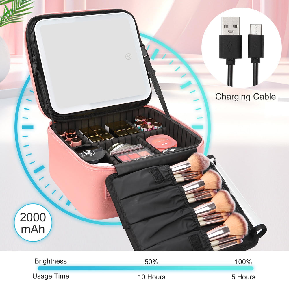 Relavel travel makeup bag EVA partitions illustrate flexible packing for compact trips.