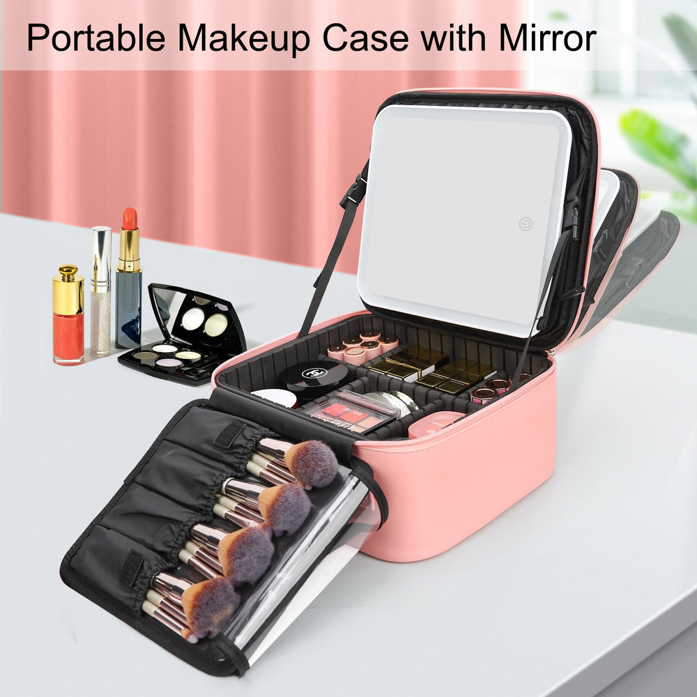 Relavel travel makeup bag lighting modes provide three brightness options for accurate color checks.