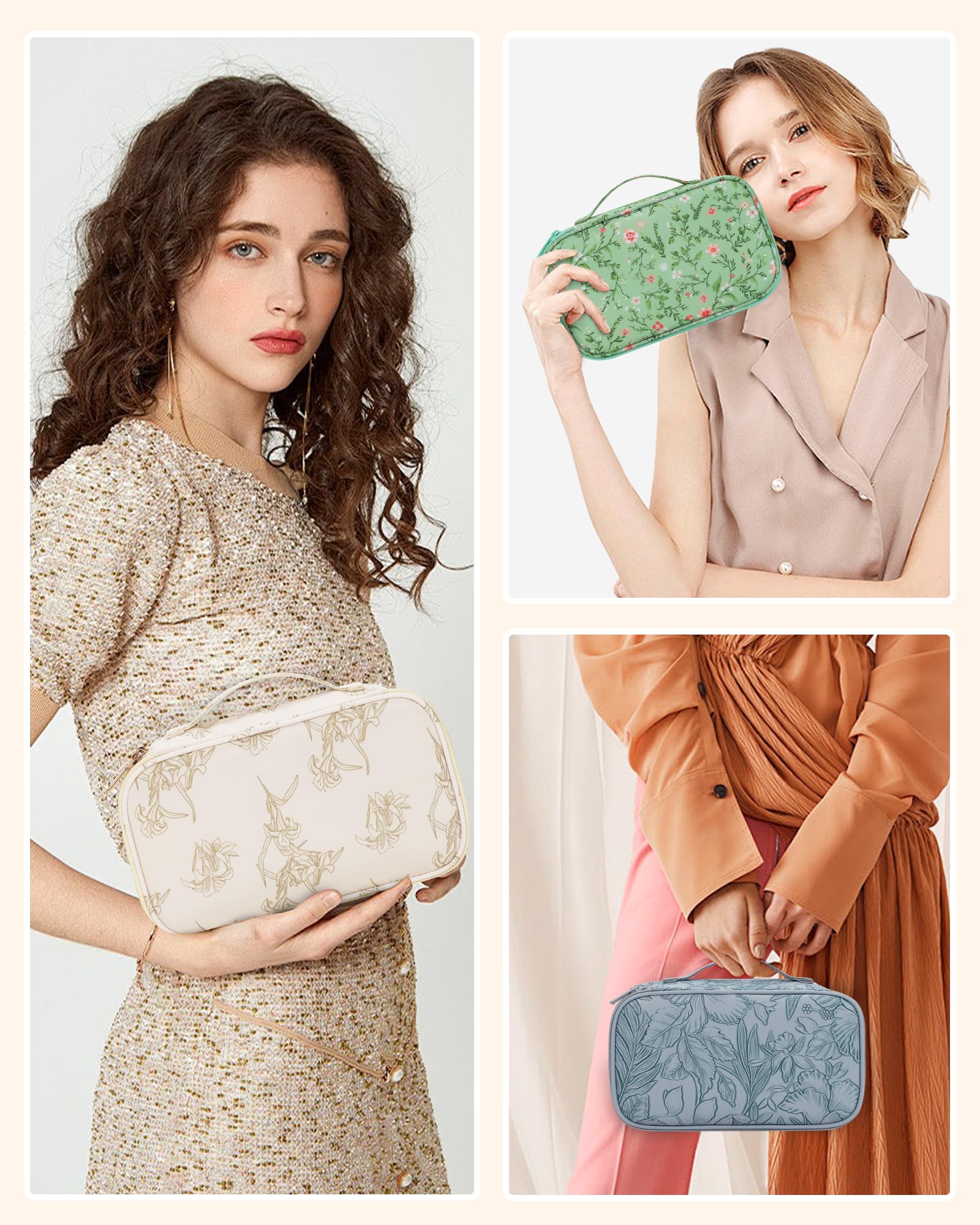 Relavel travel makeup bag is portable and easy to carry.