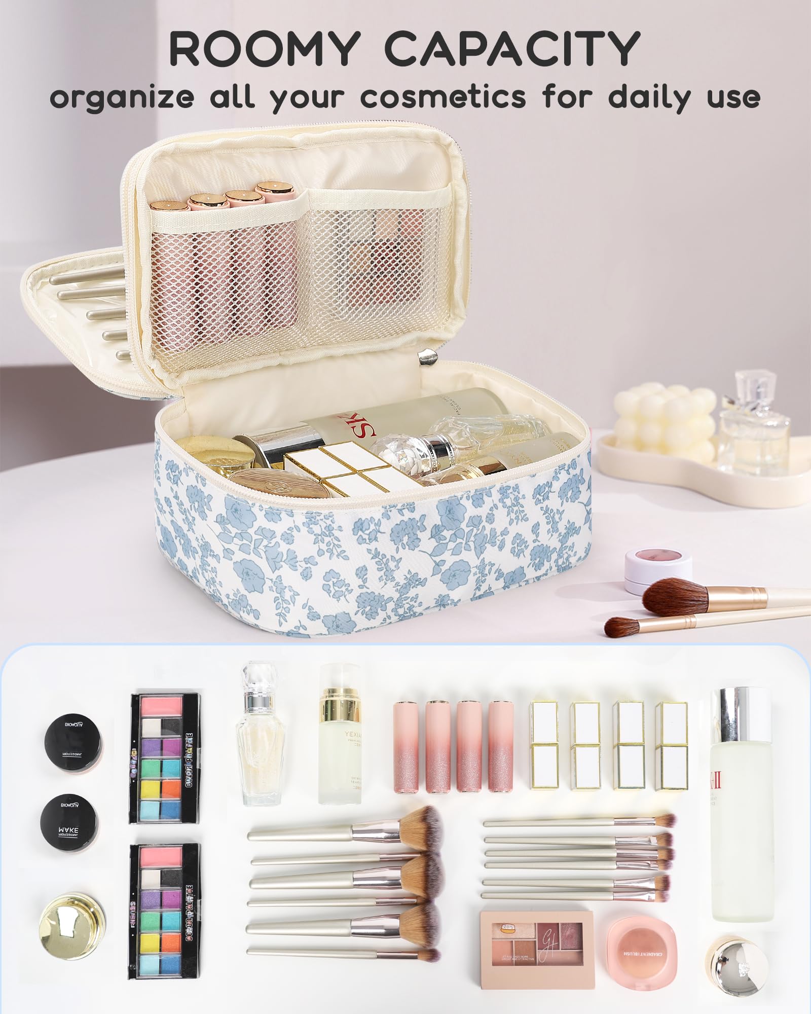 Relavel travel makeup bag premium material emphasizes durable, weather-ready performance