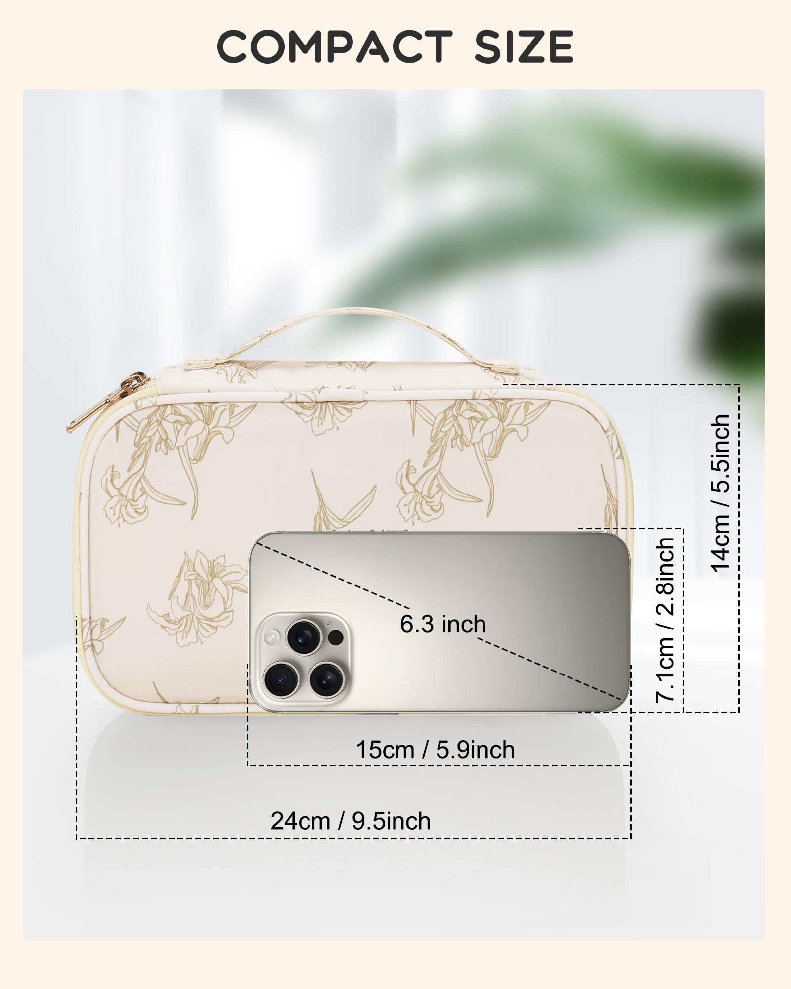 Relavel Lily Floral side mesh pockets keep quick essentials handy.