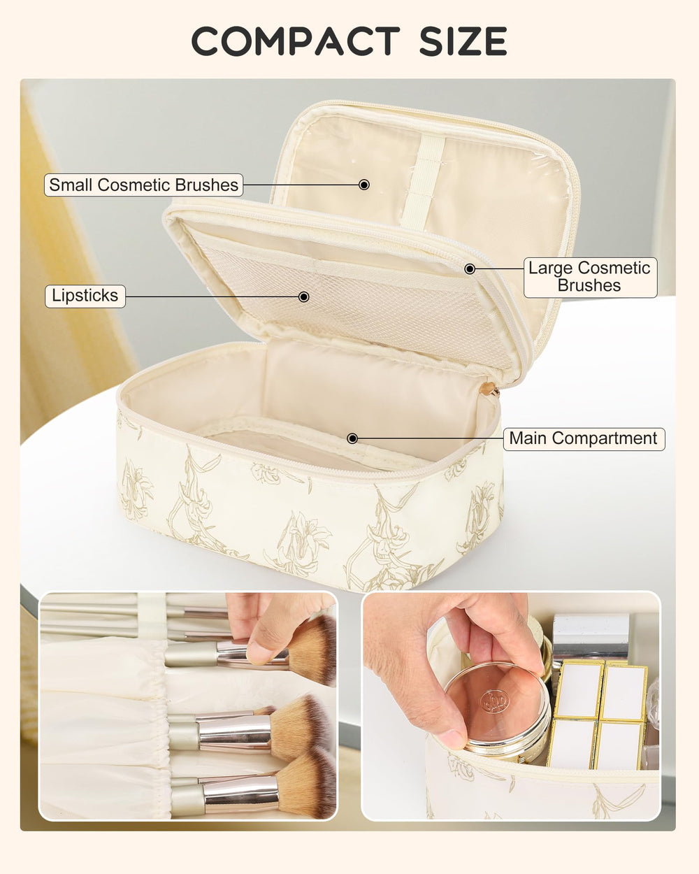 Relavel bag uses waterproof nylon to protect cosmetics on trips.