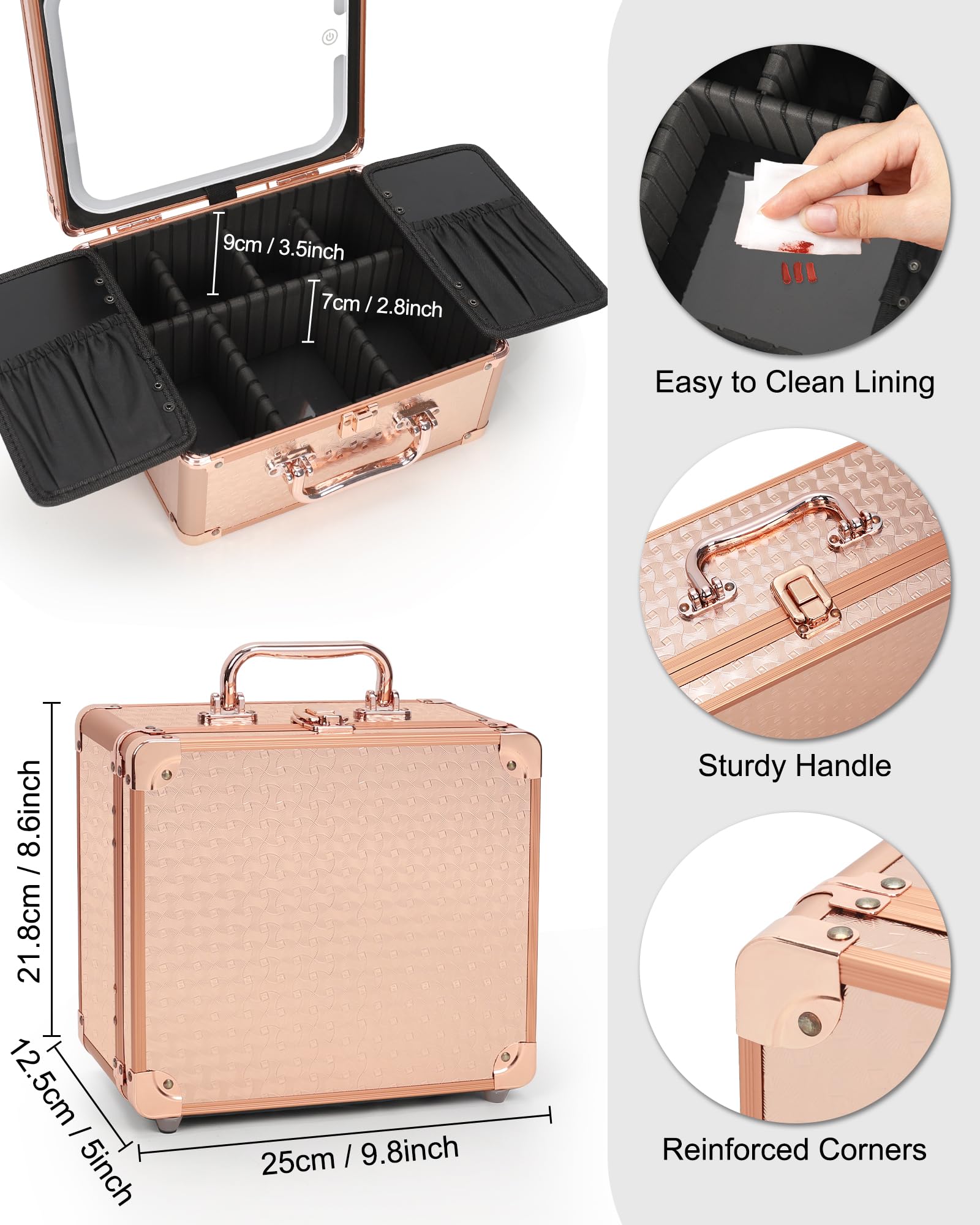 Relavel travel case with customizable storage keeps cosmetics organized during trips
