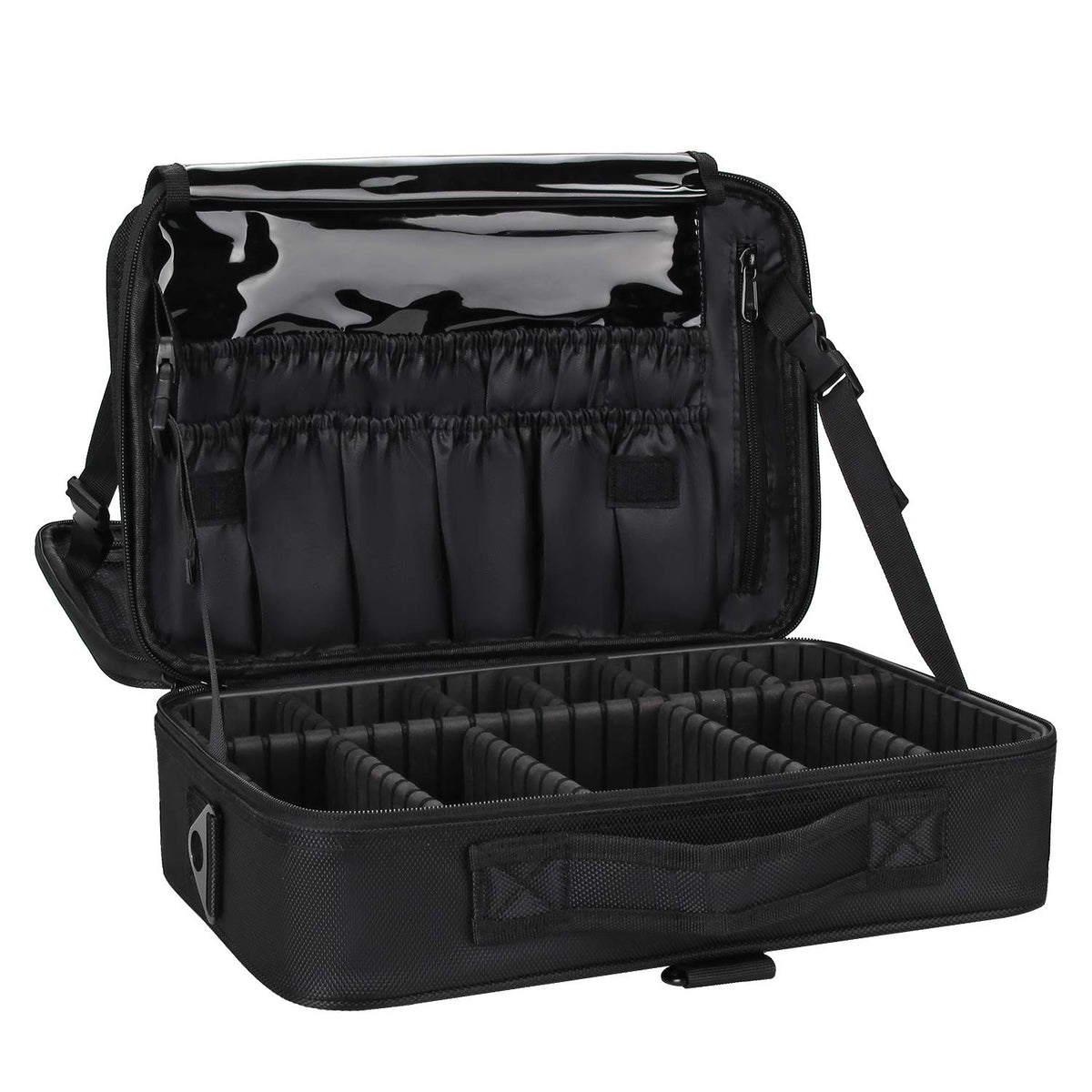 Relavel travel makeup case front view highlights durability for protected cosmetics on the go.