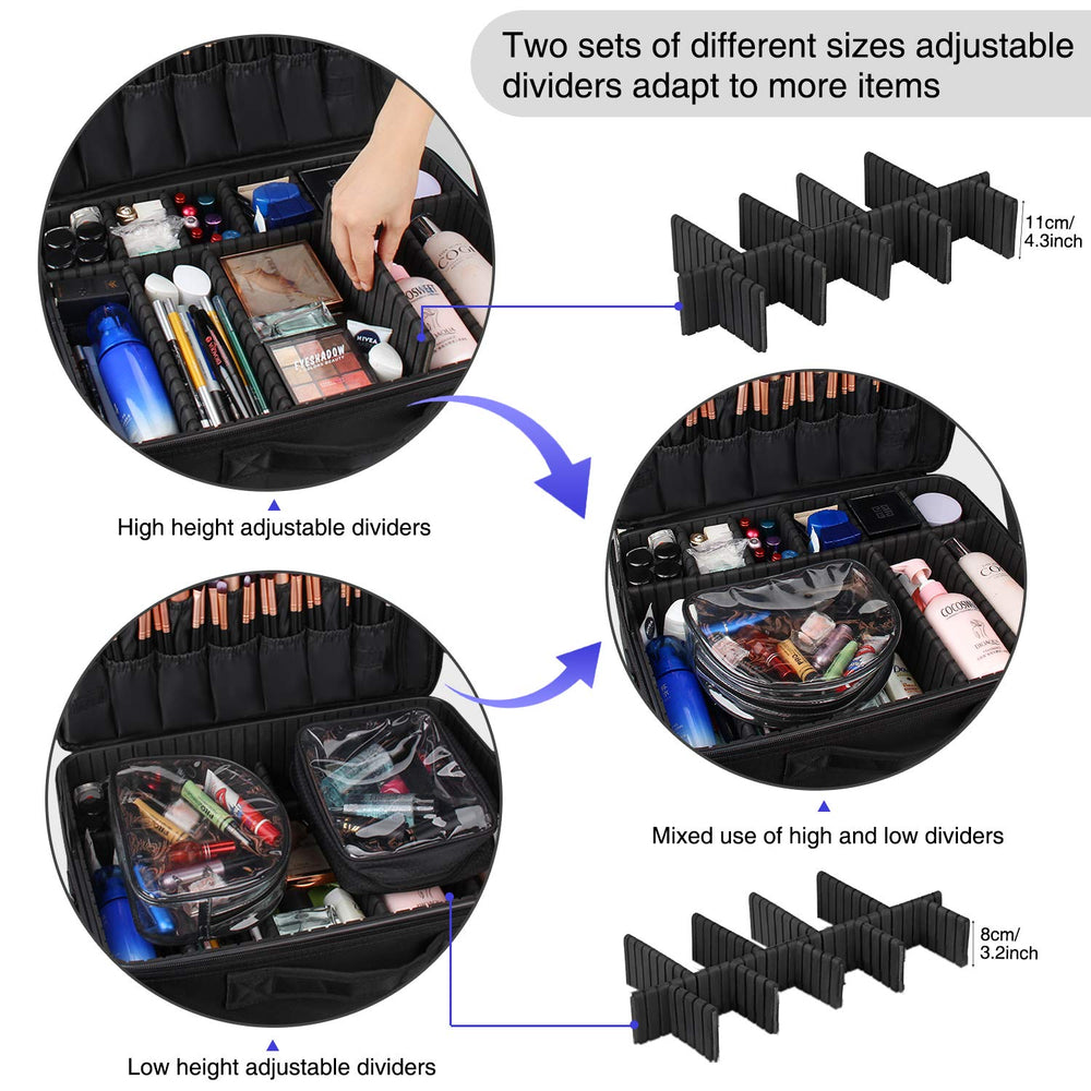 Relavel travel makeup case attached to trolley for easy transport