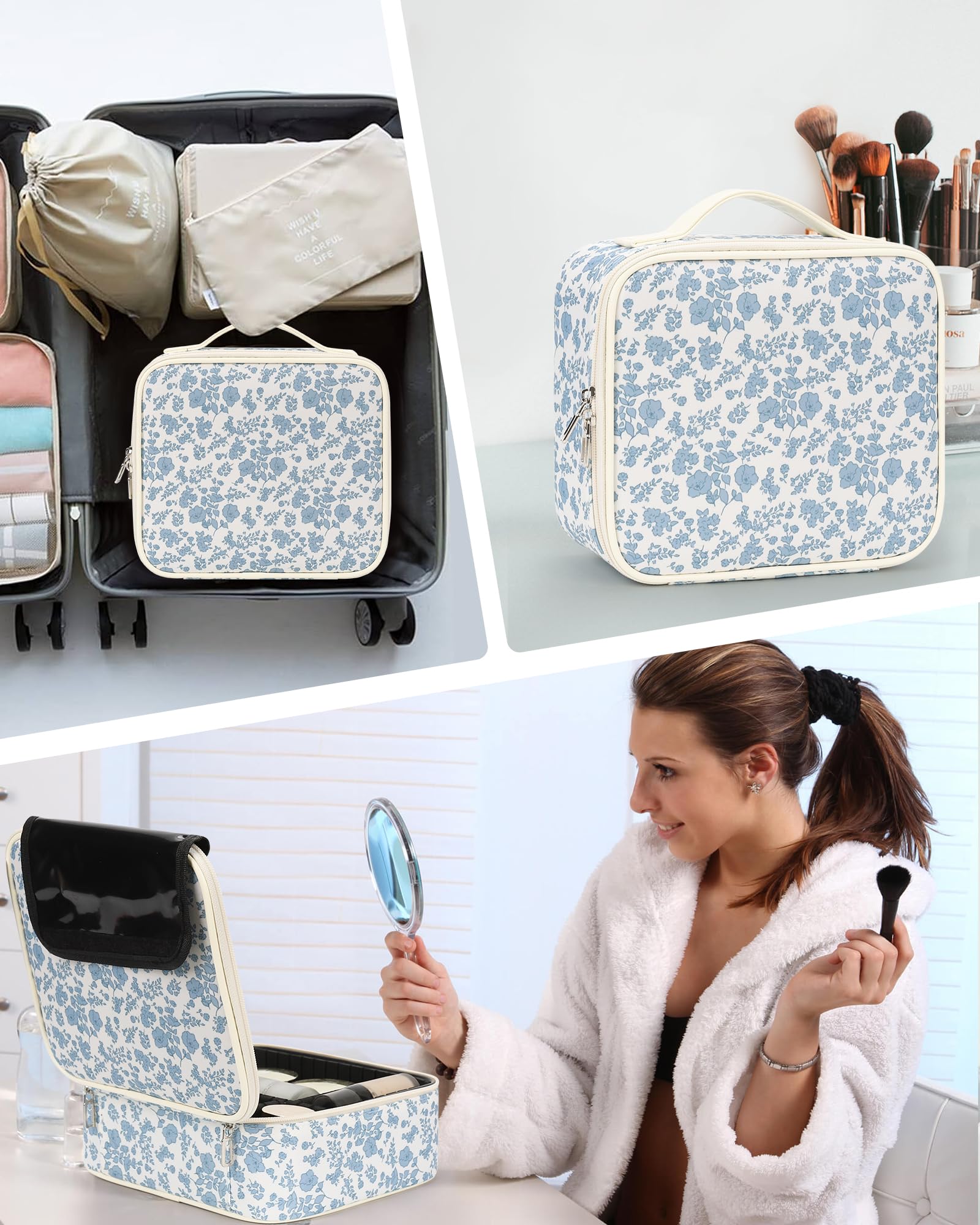 Relavel Travel Makeup Case waterproof nylon fabric for durability