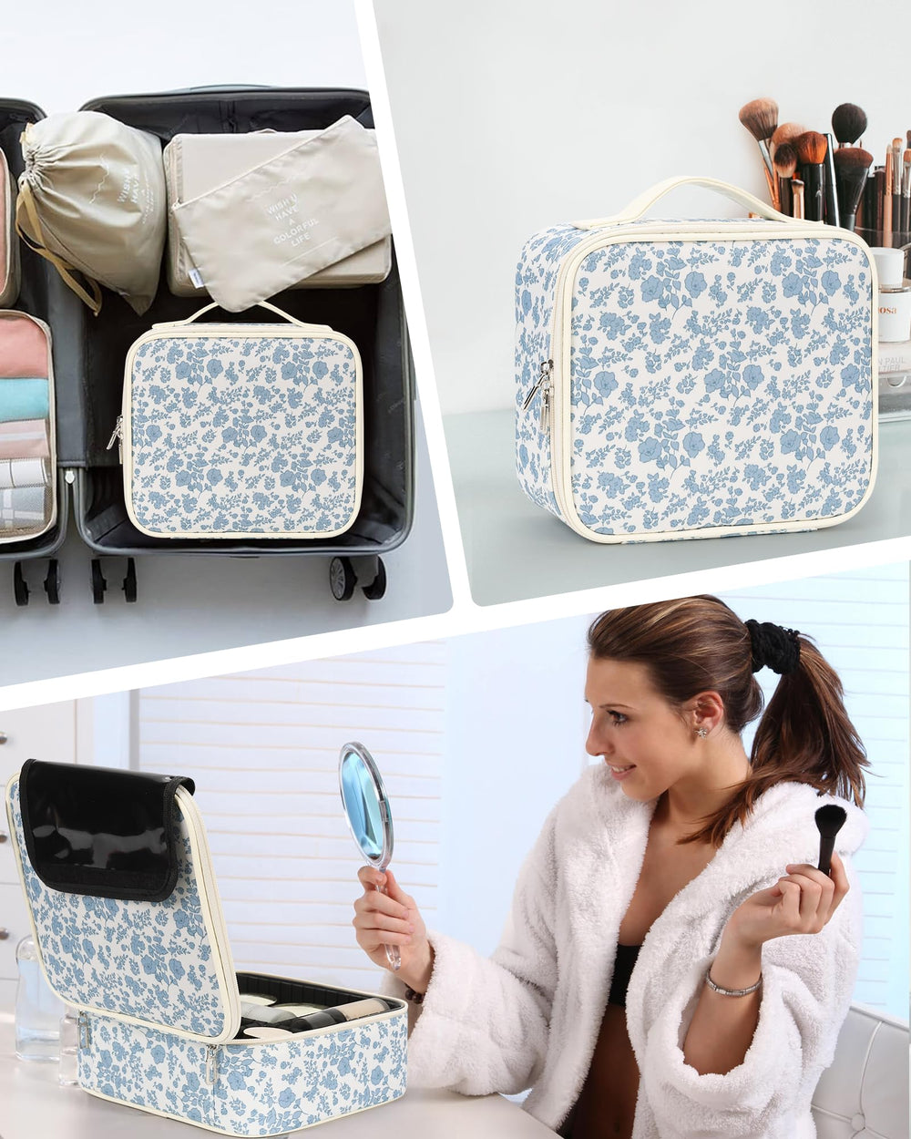 Relavel Travel Makeup Case waterproof nylon fabric for durability