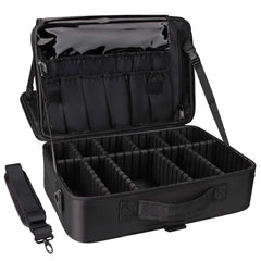 Relavel travel makeup train case closed showing durable exterior for secure travel storage