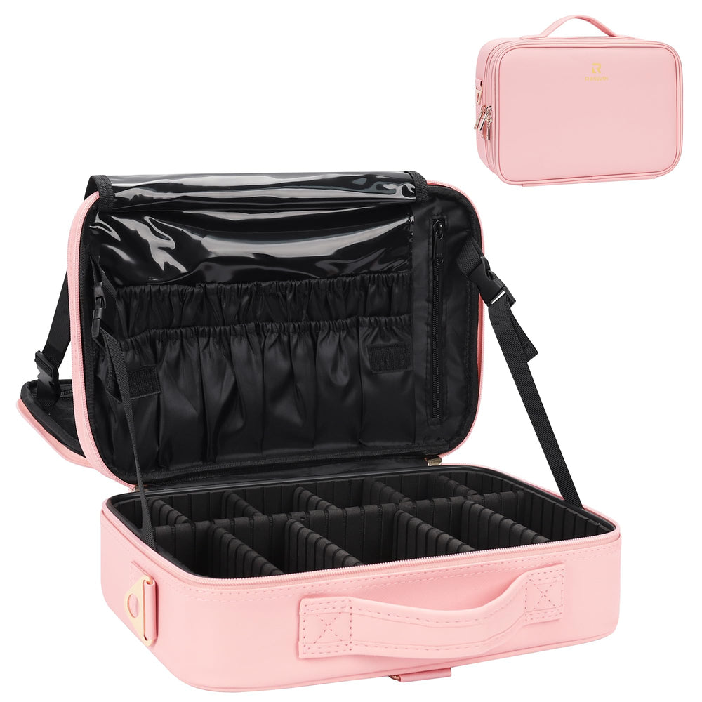 Relavel travel makeup train case exterior demonstrates durable built for organized packing