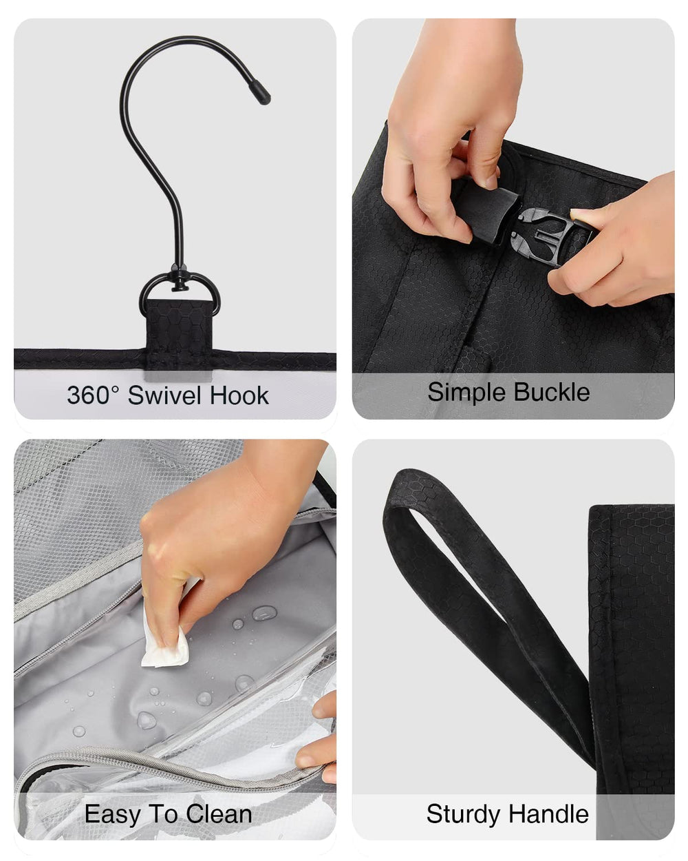 Relavel water-resistant nylon protects contents from spills and moisture.