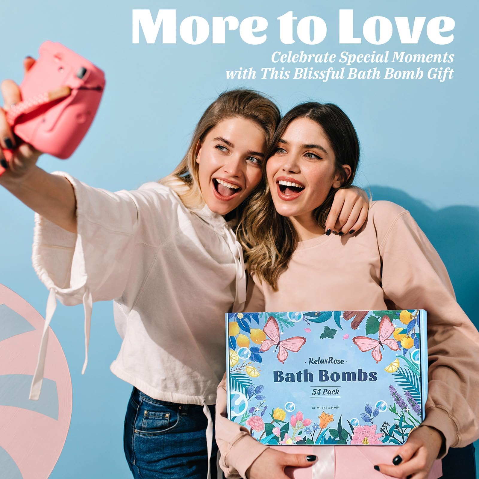 RelaxRose bath bombs bubble show highlights rich foam and relaxing ambience.