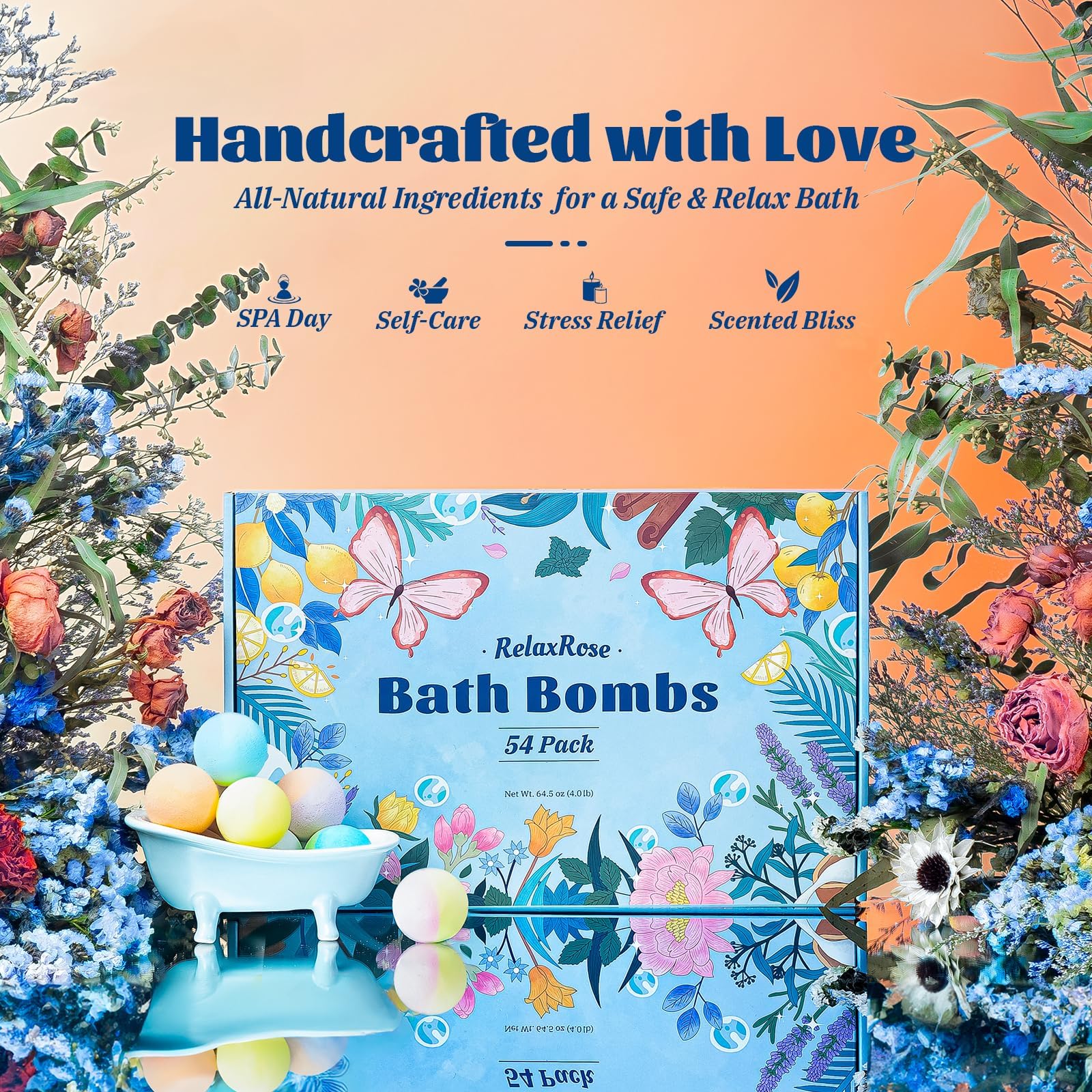 RelaxRose bath bombs mess-free design ensures easy cleanup after soaking.