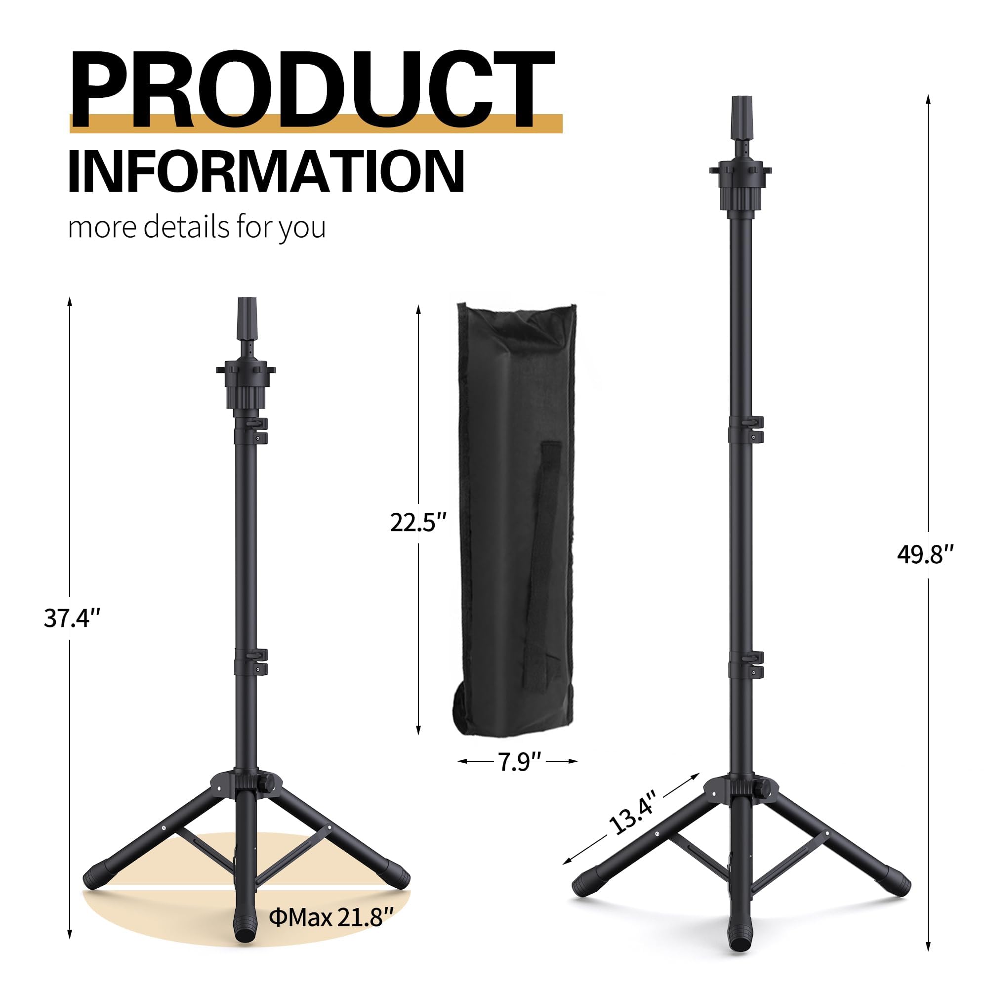 Relx wig head stand 360-degree rotation allows quick access.