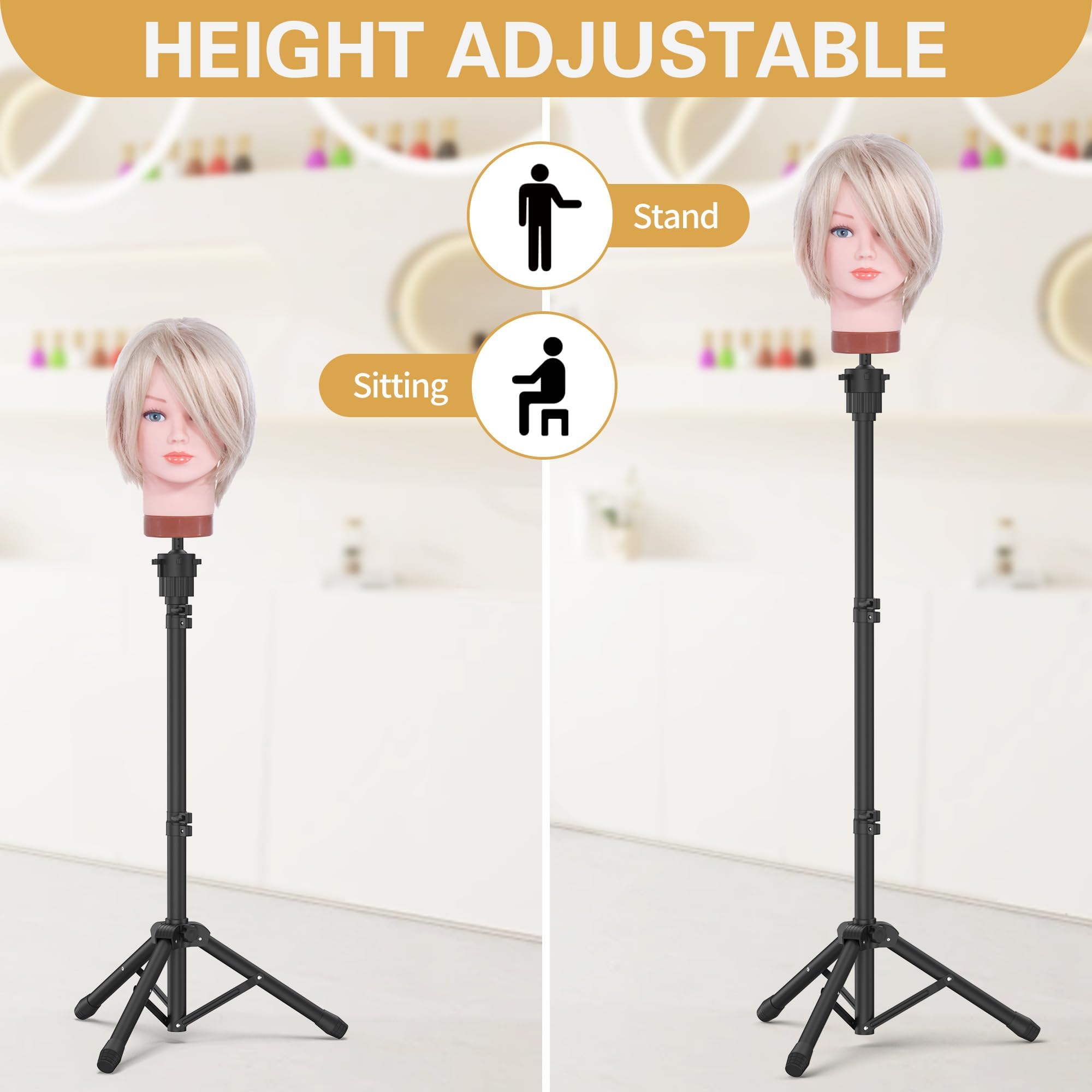 Relx wig head stand easy installation for students and professionals.