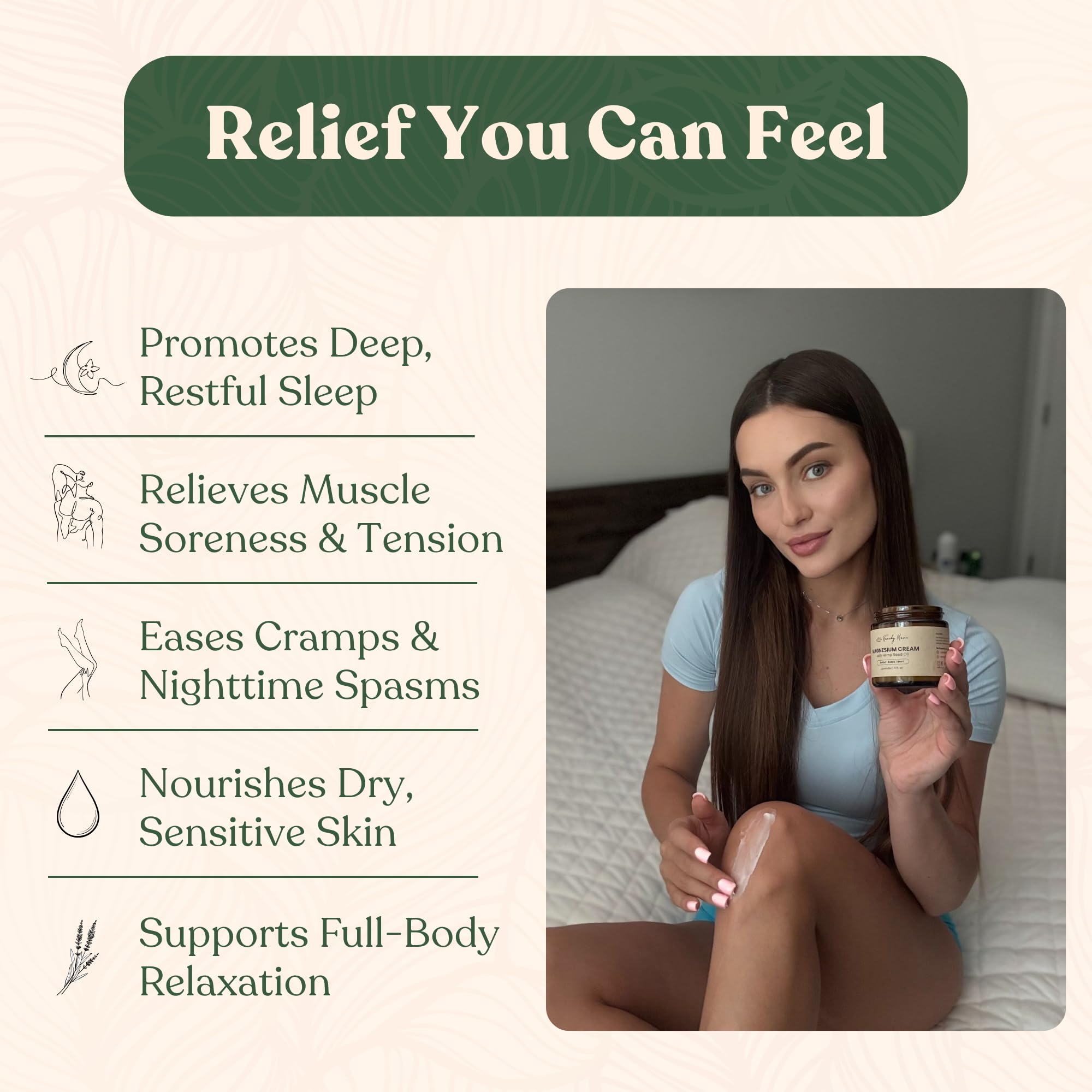 Remedy Mama magnesium cream close-up shows silky texture and quick absorption