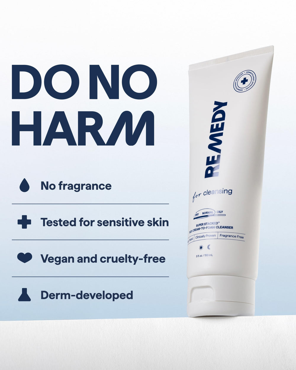 Remedy Science after-wash-hydrated-skin closeup illustrates soft, nourished feel post cleanse.